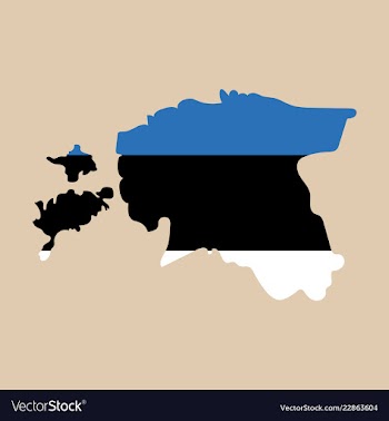Map estonia isolated black on white background vector image