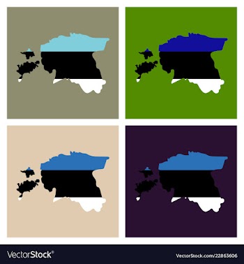Map estonia isolated black on white background vector image