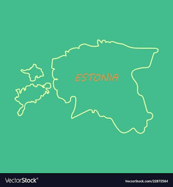 Map estonia isolated black on white background vector image