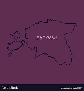 Map estonia isolated black on white background vector image
