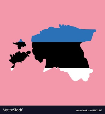 Map estonia isolated black on white background vector image