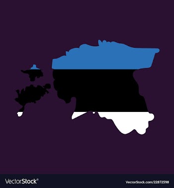 Map estonia isolated black on white background vector image