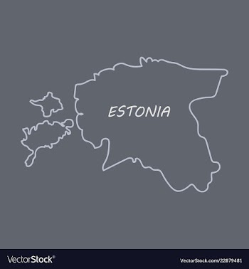 Map estonia isolated black on white background vector image