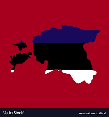 Map estonia isolated black on white background vector image