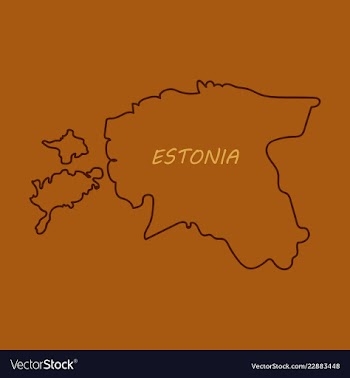 Map estonia isolated black on white background vector image