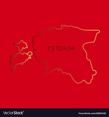 Map estonia isolated black on white background vector image