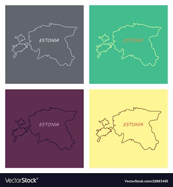 Map estonia isolated black on white background vector image