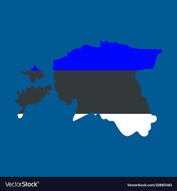 Map estonia isolated black on white background vector image