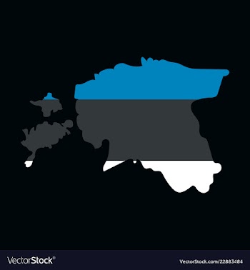 Map estonia isolated black on white background vector image