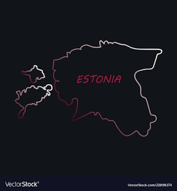 Map estonia isolated black on white background vector image