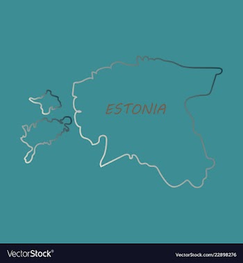 Map estonia isolated black on white background vector image