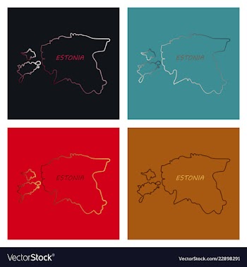 Map estonia isolated black on white background vector image