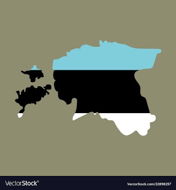 Map estonia isolated black on white background vector image