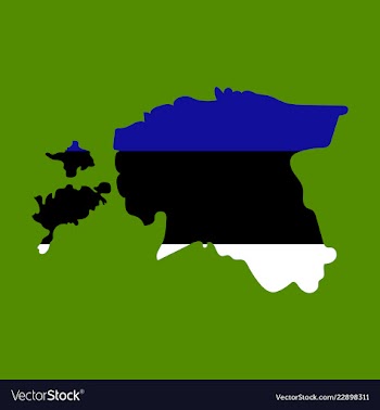 Map estonia isolated black on white background vector image