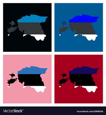 Map estonia isolated black on white background vector image