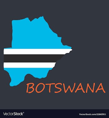 Map flag botswana vector image