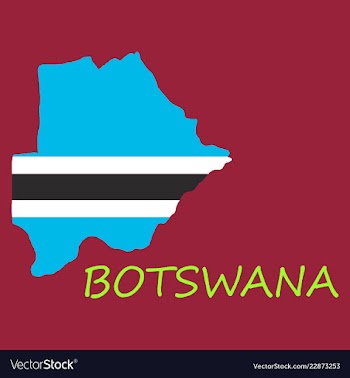 Map flag botswana vector image