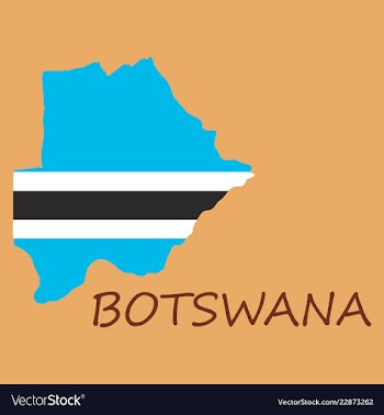 Map flag botswana vector image