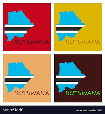 Map flag botswana vector image