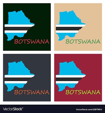 Map flag botswana vector image