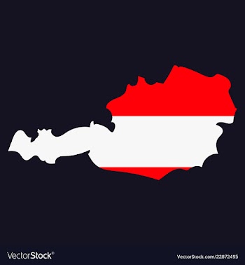 Map of austria monochrome contour map with city vector image