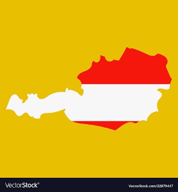 Map of austria monochrome contour map with city vector image