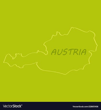 Map of austria monochrome contour map with city vector image