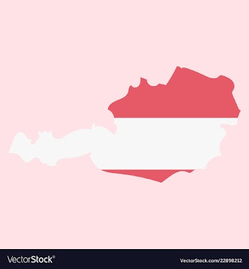 Map of austria monochrome contour map with city vector image
