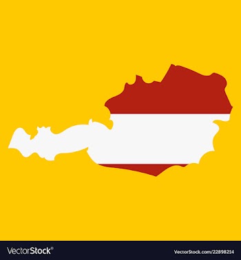 Map of austria monochrome contour map with city vector image