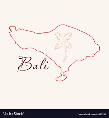Map of bali thin line vector image