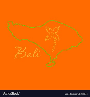 Map of bali thin line vector image