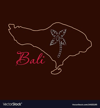 Map of bali thin line vector image