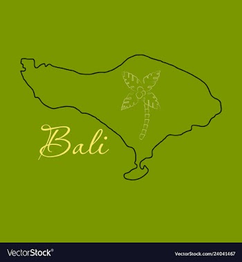 Map of bali thin line vector image