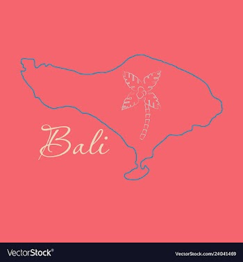 Map of bali thin line vector image