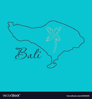 Map of bali thin line vector image