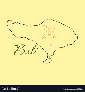 Map of bali thin line vector image