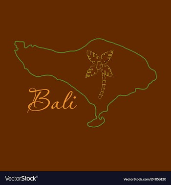 Map of bali thin line vector image