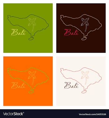 Map of bali thin line vector image