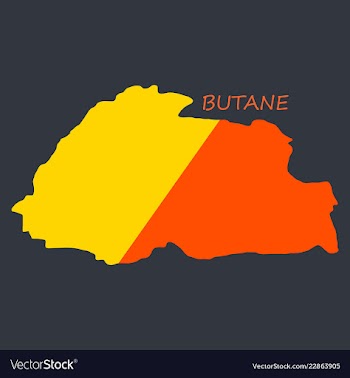 Map of bhutan with flag vector image