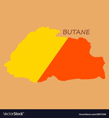 Map of bhutan with flag vector image