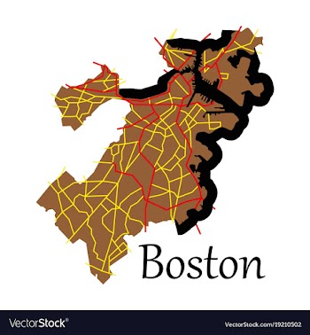 Map of boston city flat vector image