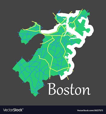 Map of boston city flat vector image