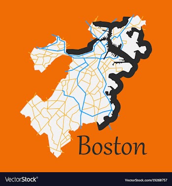 Map of boston city flat vector image
