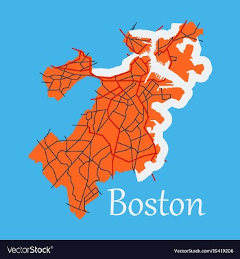 Map of boston city flat vector image