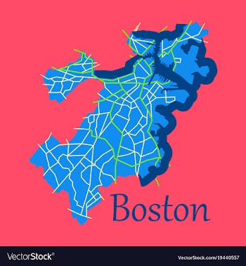 Map of boston city flat vector image