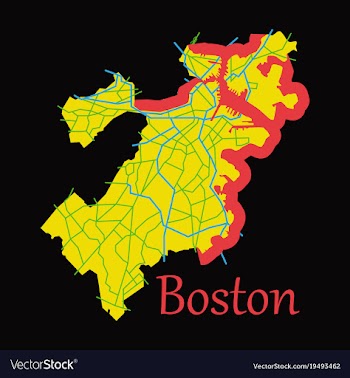 Map of boston city flat vector image