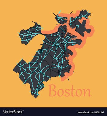Map of boston city flat vector image