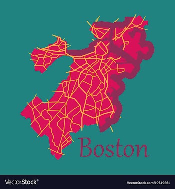 Map of boston city flat vector image