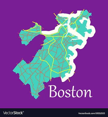 Map of boston city flat vector image