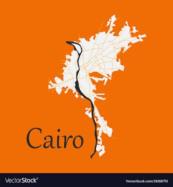 Map of cairo city streets egypt flat view vector image